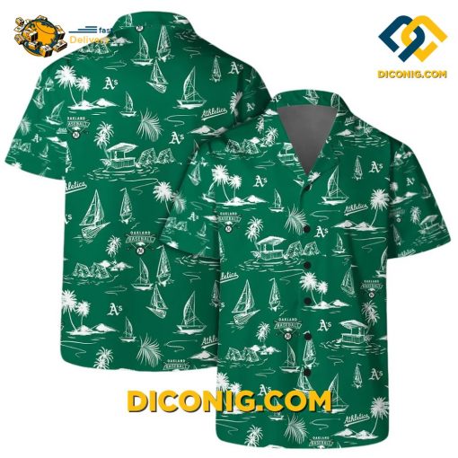 MLB Oakland Athletics Hawaiian Shirt Custom Sailing Paradise