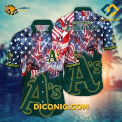 MLB Oakland Athletics Hawaiian Shirt Custom Stars and Stripes