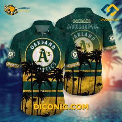 MLB Oakland Athletics Hawaiian Shirt Custom Sunset Palms