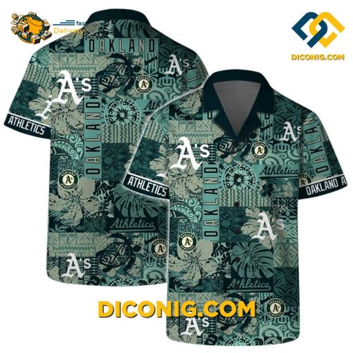 MLB Oakland Athletics Hawaiian Shirt Custom Tribal Patchwork
