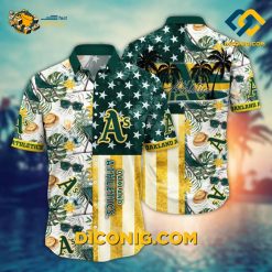 MLB Oakland Athletics Hawaiian Shirt Custom Tropical Flag