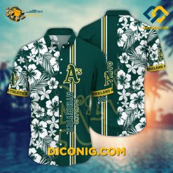 MLB Oakland Athletics Hawaiian Shirt Custom Tropical Hibiscus