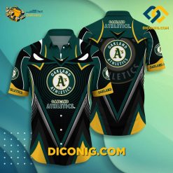 MLB Oakland Athletics Hawaiian Shirt Custom Vortex Chevron