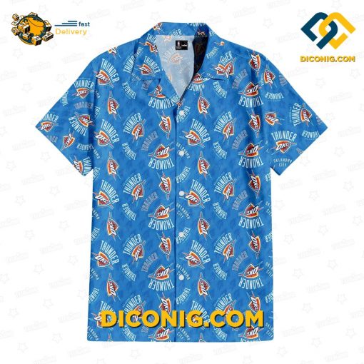 NBA Oklahoma City Thunder Hawaiian Shirt Custom Lightning Storm