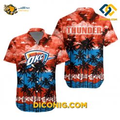 NBA Oklahoma City Thunder Hawaiian Shirt Custom Sunset Palms