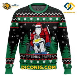 optimus prime transformers christmas ugly sweater