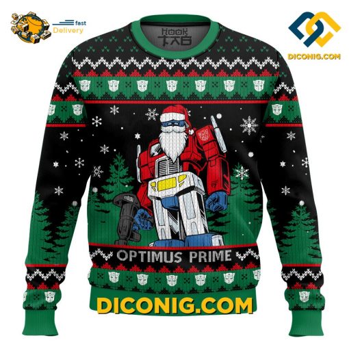 Optimus Prime Transformers Christmas Ugly Sweater