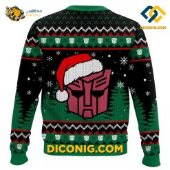 optimus prime transformers christmas ugly sweater
