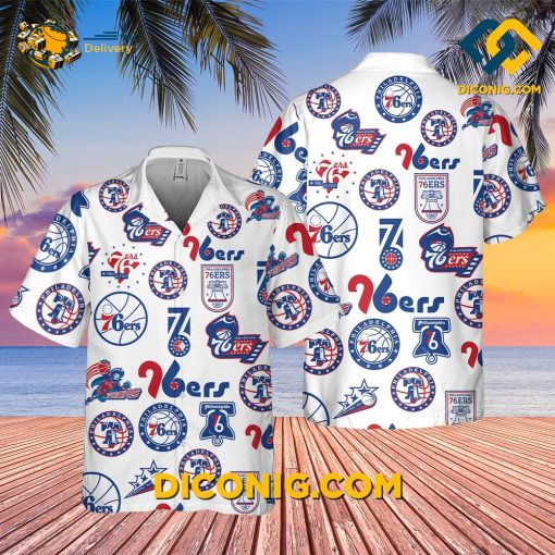 NBA Philadelphia 76ers Hawaiian Shirt Custom Classic Logo Collection
