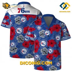 NBA Philadelphia 76ers Hawaiian Shirt Custom Hibiscus Bloom
