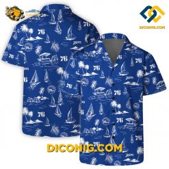 NBA Philadelphia 76ers Hawaiian Shirt Custom Sailboat Paradise