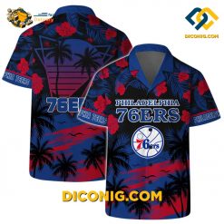 NBA Philadelphia 76ers Hawaiian Shirt Custom Sunset Vibes