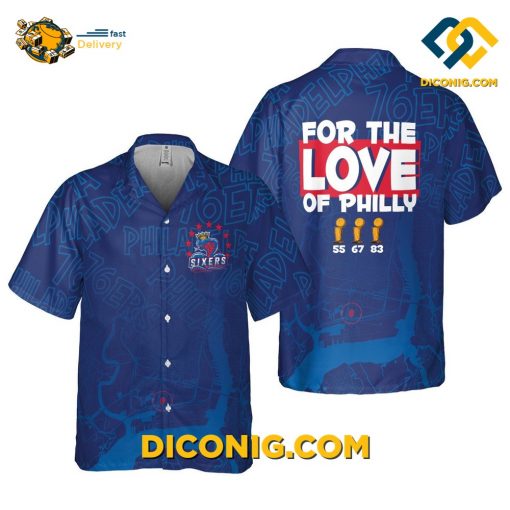 NBA Philadelphia 76ers Hawaiian Shirt Custom Symbol For The Love Of Philly