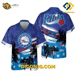 NBA Philadelphia 76ers Hawaiian Shirt Custom Tropical Coastline