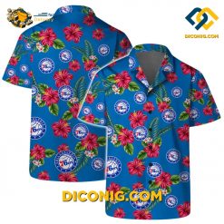 NBA Philadelphia 76ers Hawaiian Shirt Custom Tropical Hibiscus