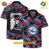 NBA Philadelphia 76ers Hawaiian Shirt Custom Tropical Hibiscus and Logo