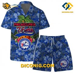 NBA Philadelphia 76ers Hawaiian Shirt Custom Tropical Hoop Dreams