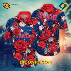 MLB Philadelphia Phillies Hawaiian Shirt Custom Blooming Rose