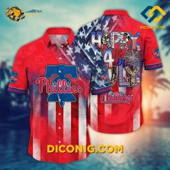 MLB Philadelphia Phillies Hawaiian Shirt Custom Fourth of July Celebration