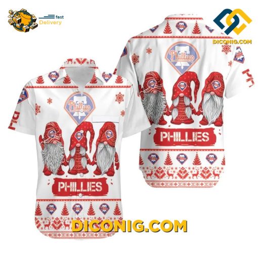 MLB Philadelphia Phillies Hawaiian Shirt Custom Holiday Gnome
