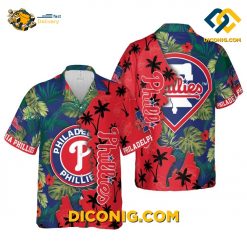 MLB Philadelphia Phillies Hawaiian Shirt Custom Palm Sunset