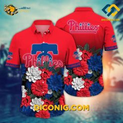 MLB Philadelphia Phillies Hawaiian Shirt Custom Patriotic Floral