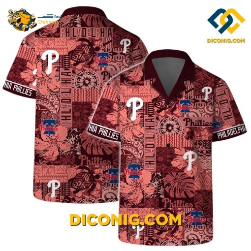 MLB Philadelphia Phillies Hawaiian Shirt Custom Retro Patch