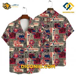 MLB Philadelphia Phillies Hawaiian Shirt Custom Retro Patchwork