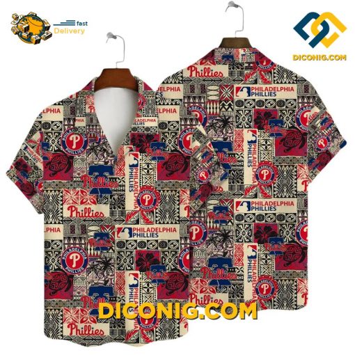 MLB Philadelphia Phillies Hawaiian Shirt Custom Retro Patchwork