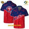 MLB Philadelphia Phillies Hawaiian Shirt Custom Team Logo Palm Leaf Pattern