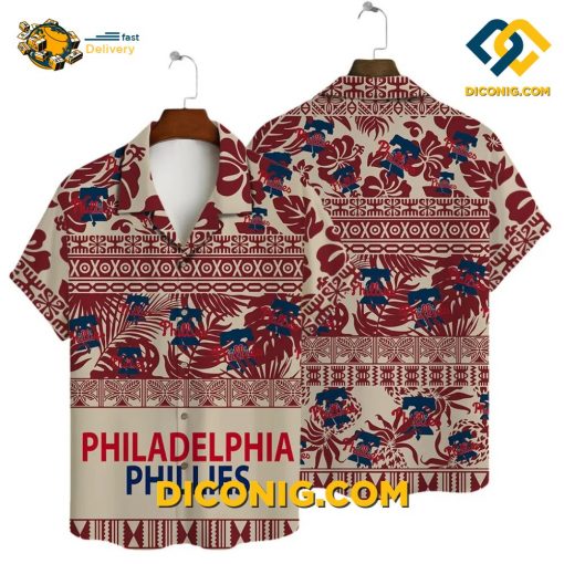 MLB Philadelphia Phillies Hawaiian Shirt Custom Tropical Floral