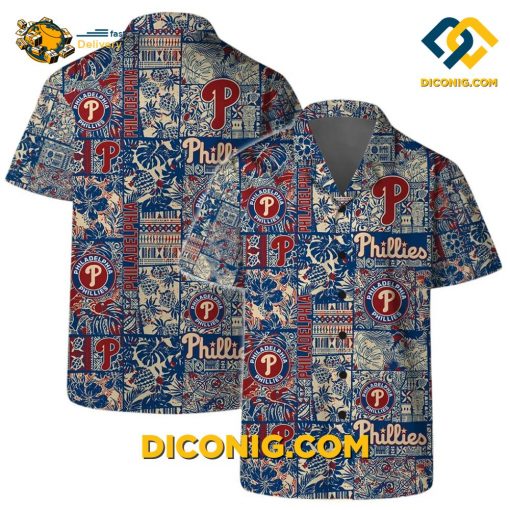 MLB Philadelphia Phillies Hawaiian Shirt Custom Vintage Floral Pattern