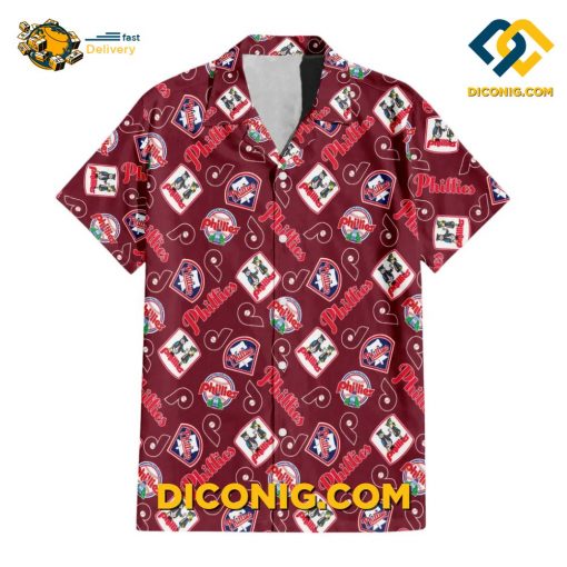 MLB Philadelphia Phillies Hawaiian Shirt Custom Vintage Patch