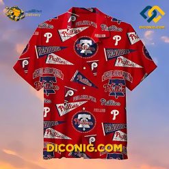 philadelphia phillies hawaiian shirt vintage pennant