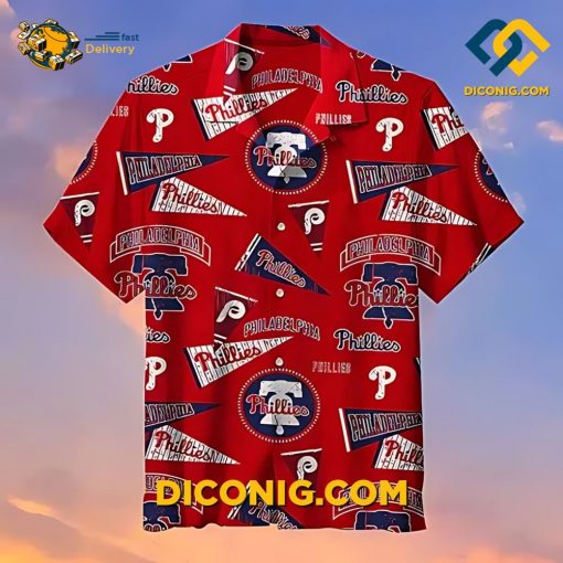 MLB Philadelphia Phillies Hawaiian Shirt Custom Vintage Pennant