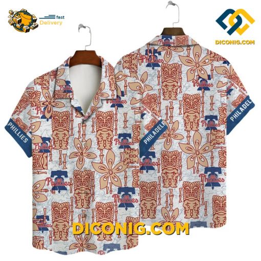 MLB Philadelphia Phillies Hawaiian Shirt Custom Vintage Tiki