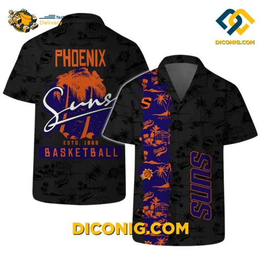 NBA Phoenix Suns Hawaiian Shirt Custom Midnight Palm