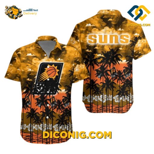 NBA Phoenix Suns Hawaiian Shirt Custom Sunset Palms
