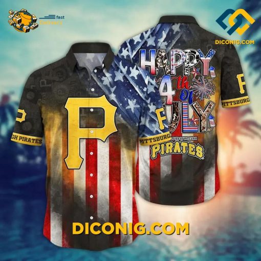MLB Pittsburgh Pirates Hawaiian Shirt Custom 4th of July Celebration