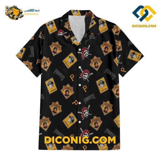 MLB Pittsburgh Pirates Hawaiian Shirt Custom Classic Logo Collage