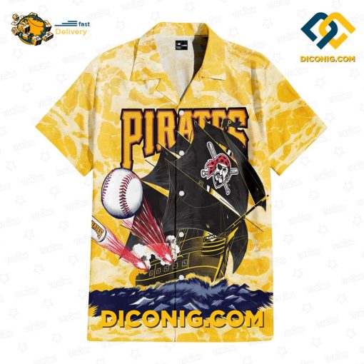 MLB Pittsburgh Pirates Hawaiian Shirt Custom High Seas Raider