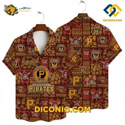 pittsburgh pirates hawaiian shirt retro patchwork