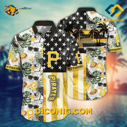 MLB Pittsburgh Pirates Hawaiian Shirt Custom Tropical Island Stripe