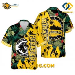 pittsburgh pirates hawaiian shirt tropical skyline