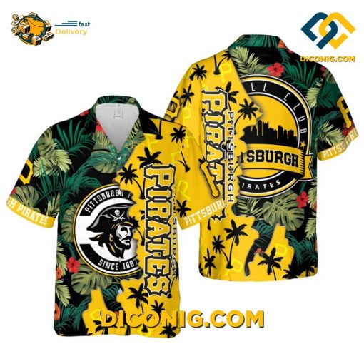 MLB Pittsburgh Pirates Hawaiian Shirt Custom Tropical Skyline