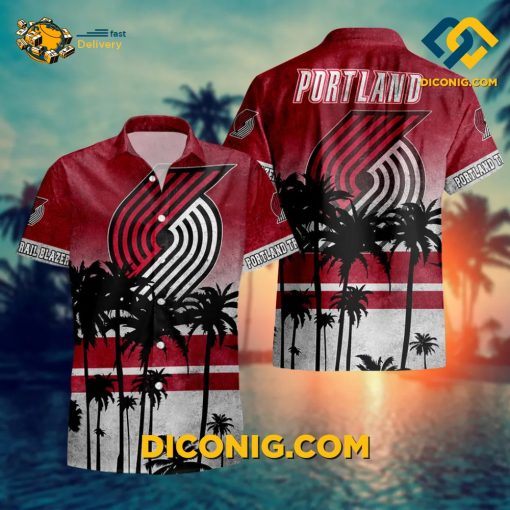 NBA Portland Trail Blazers Hawaiian Shirt Sunset
