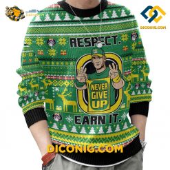 Respect Earn It. Never Give Up John Cena Ugly Christmas Sweater