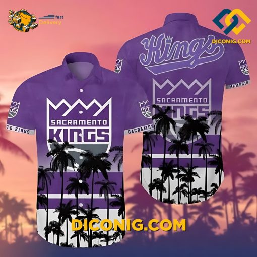 NBA Sacramento Kings Hawaiian Shirt Custom Palm Paradise