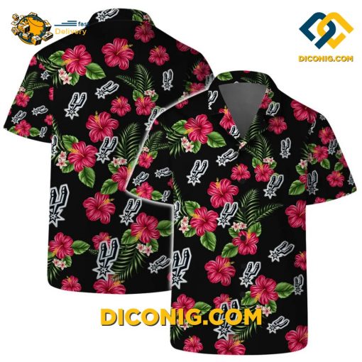 NBA San Antonio Spurs Hawaiian Shirt Custom Hibiscus Blossom