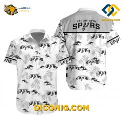 NBA San Antonio Spurs Hawaiian Shirt Custom Palm Tree Sunset
